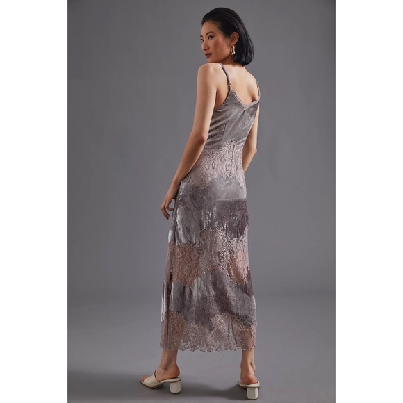 ❌NOT FOR SALE❌ Anthropologie Let Me Be Velvet Lace Slip Maxi Dress - Picture 8 of 10